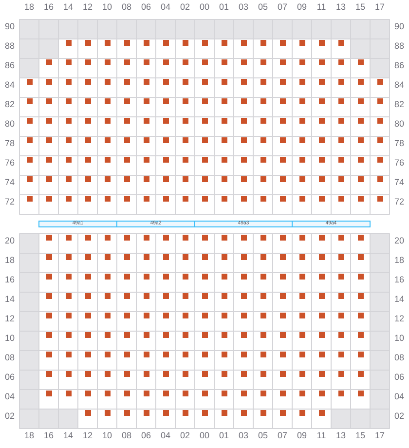 Bay 049 view and slots of CMA CGM MISSOURI