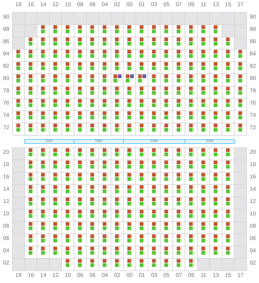 Bay 051 view and slots of CMA CGM MISSOURI