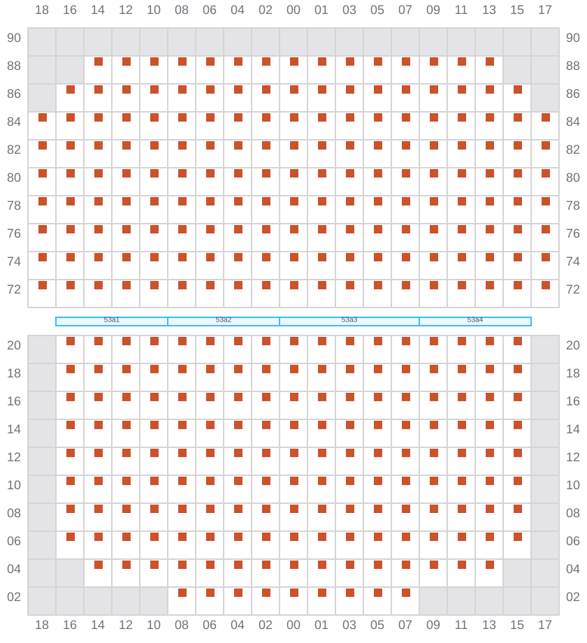 Bay 053 view and slots of CMA CGM MISSOURI