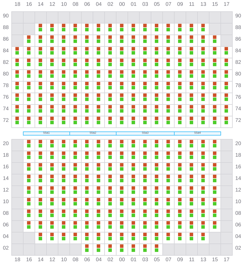 Bay 055 view and slots of CMA CGM MISSOURI