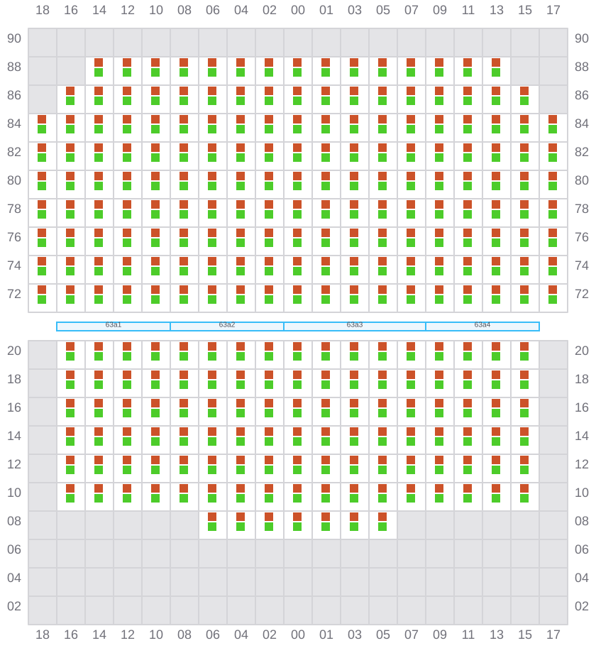 Bay 063 view and slots of CMA CGM MISSOURI