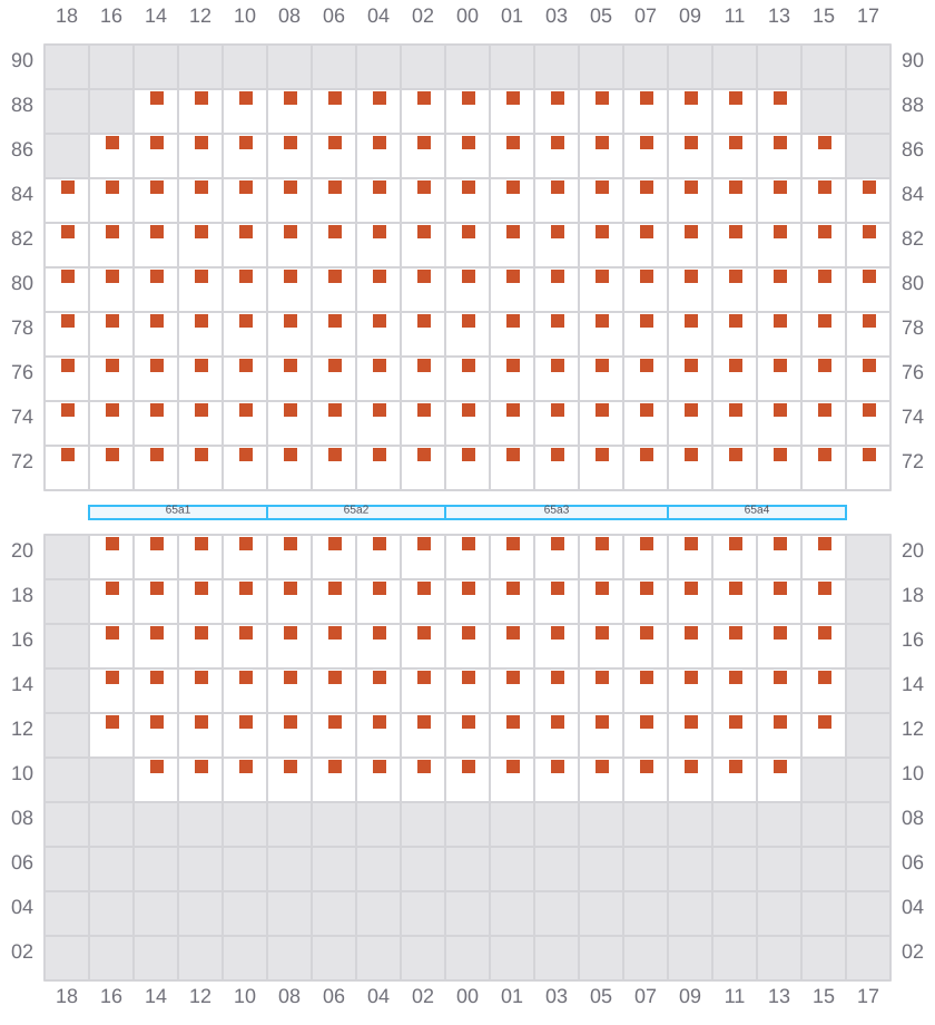 Bay 065 view and slots of CMA CGM MISSOURI