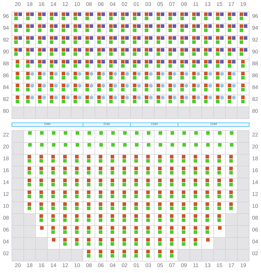 Bay 023 view and slots of COSCO DENMARK