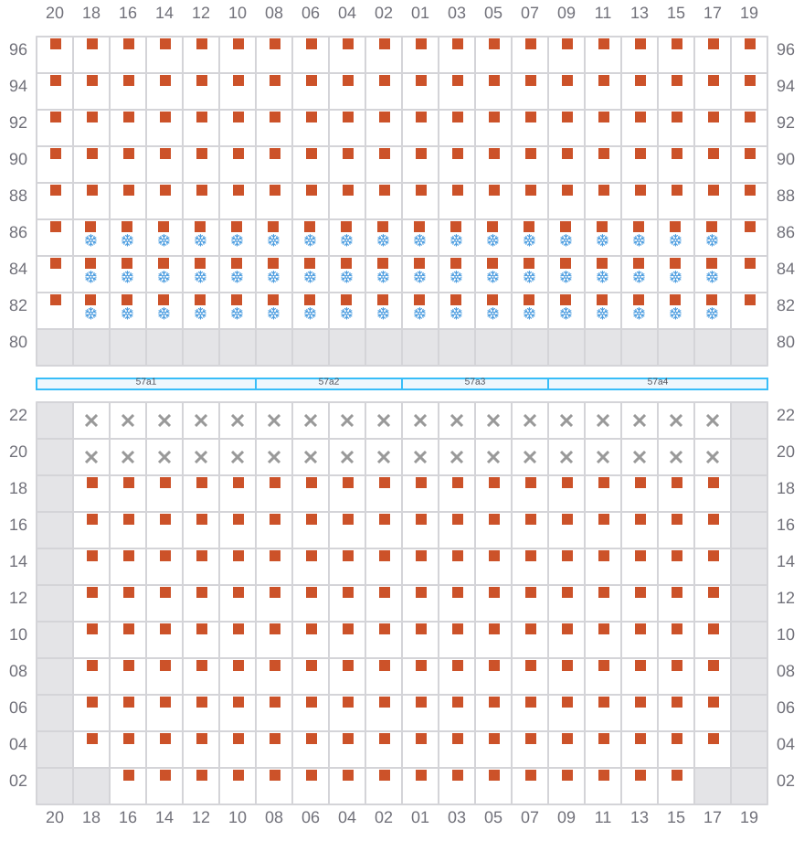 Bay 057 view and slots of COSCO DENMARK