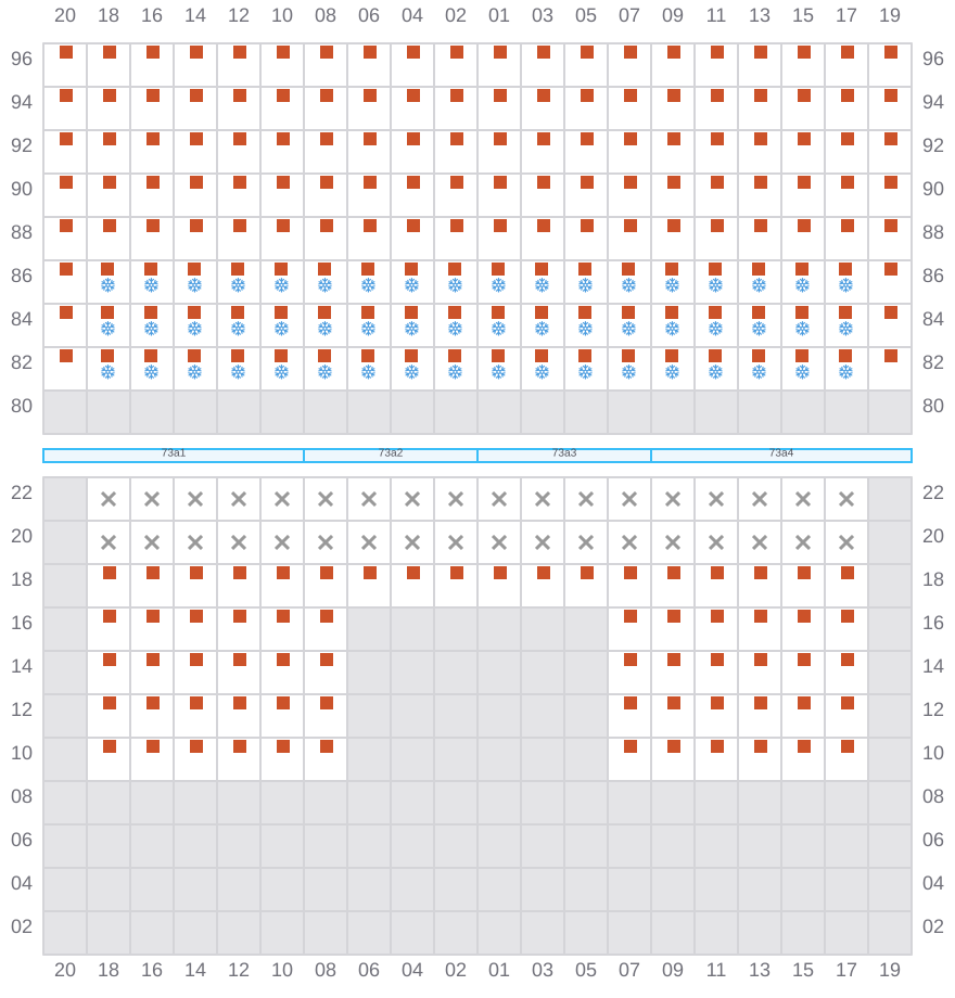 Bay 073 view and slots of COSCO DENMARK