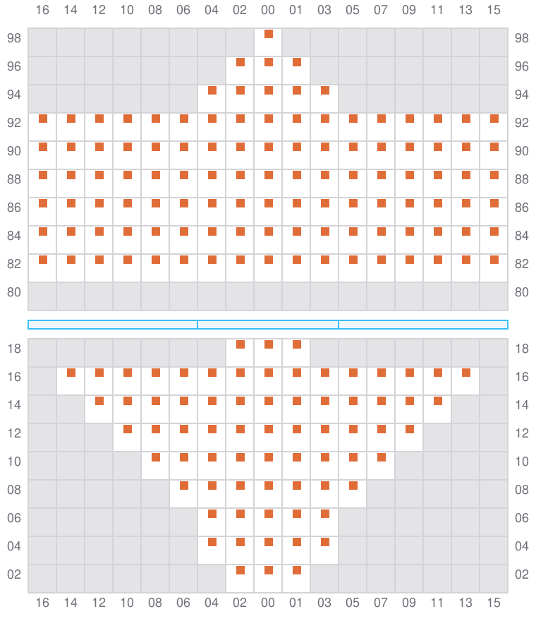 Bay 015 view and slots of ADRIAN MAERSK