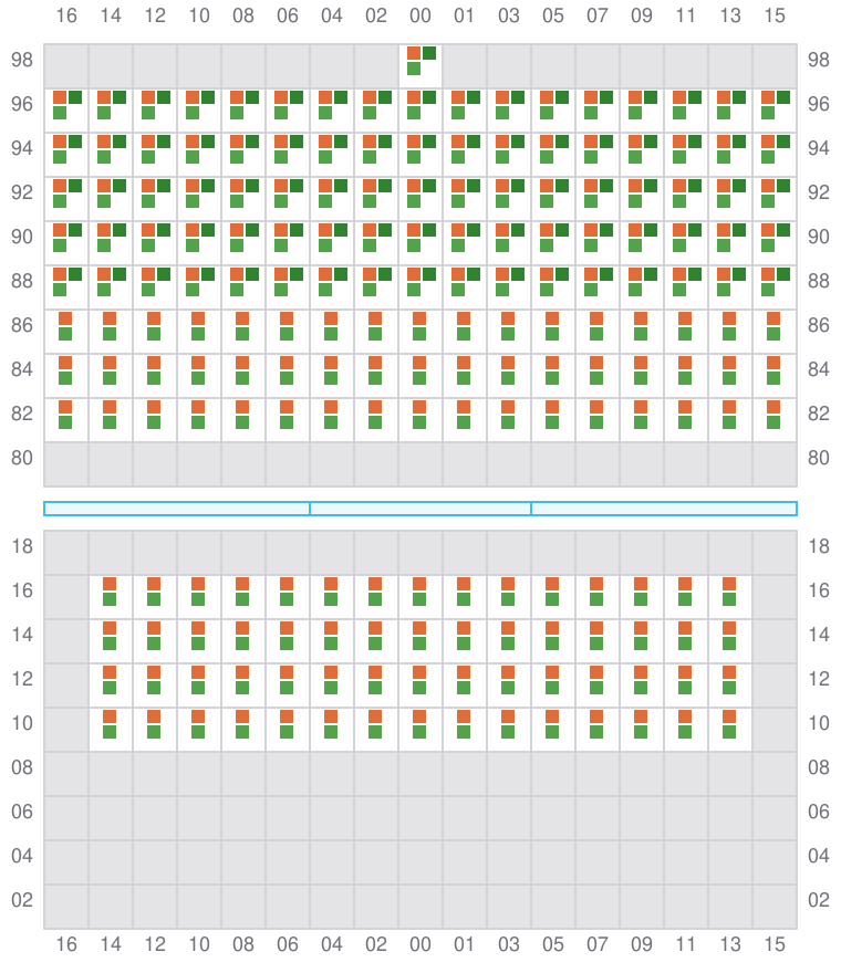 Bay 041 view and slots of ADRIAN MAERSK