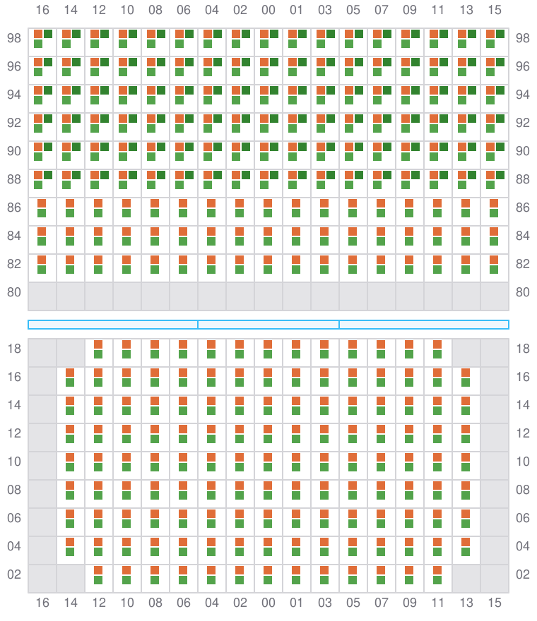 Bay 045 view and slots of ADRIAN MAERSK