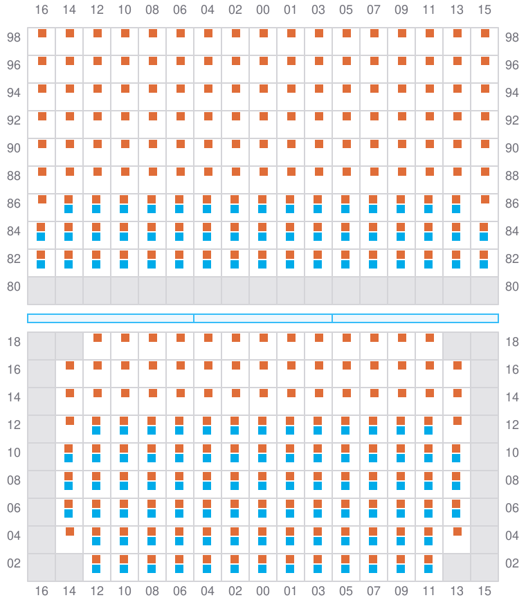 Bay 051 view and slots of ADRIAN MAERSK