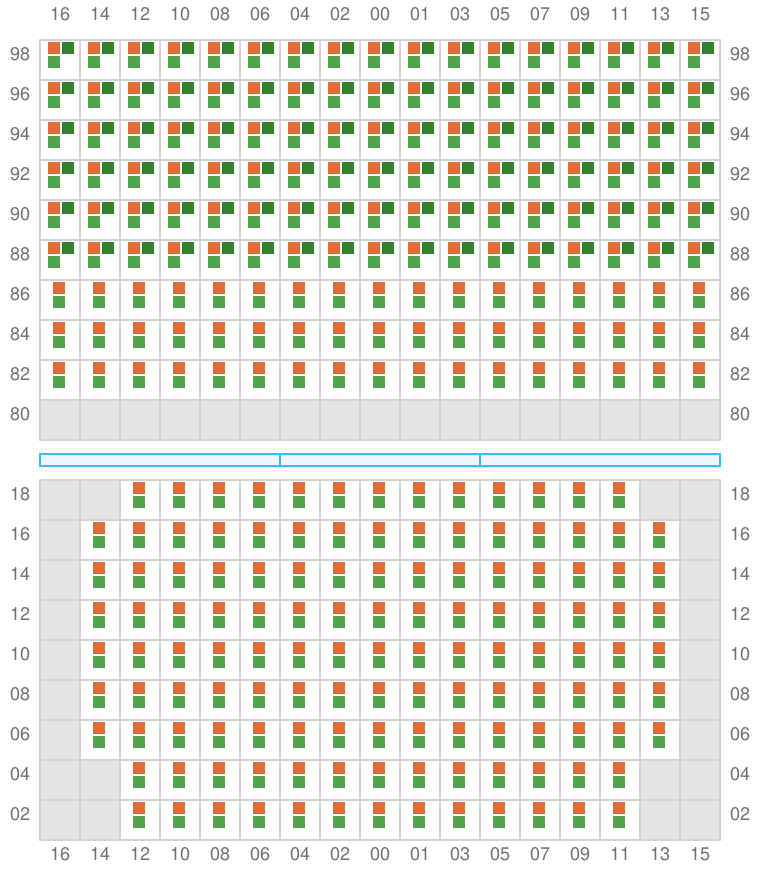 Bay 053 view and slots of ADRIAN MAERSK