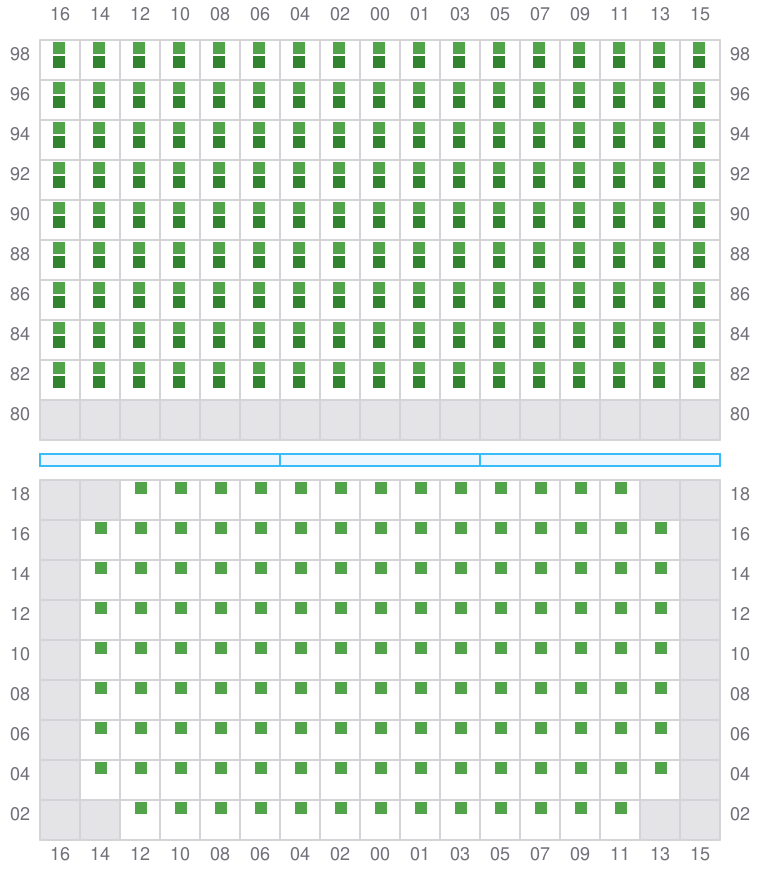Bay 057 view and slots of ADRIAN MAERSK