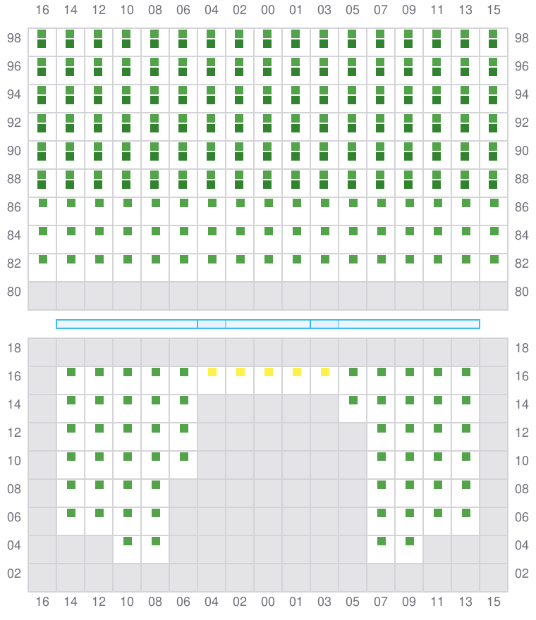 Bay 061 view and slots of ADRIAN MAERSK