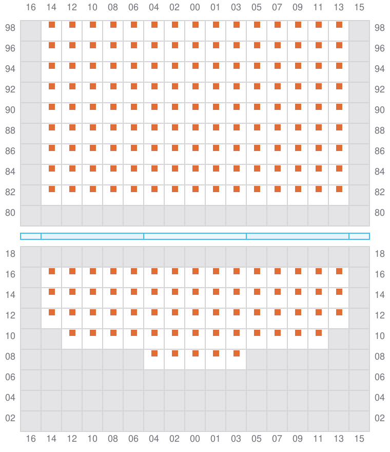 Bay 075 view and slots of ADRIAN MAERSK