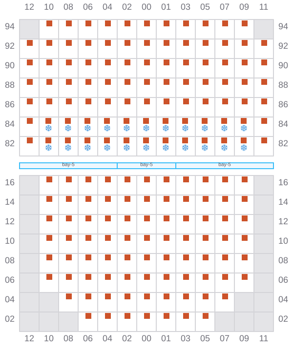 Bay 055 view and slots of SEASPAN EMERALD