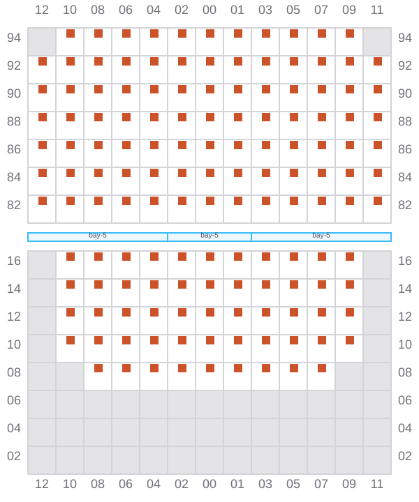 Bay 059 view and slots of SEASPAN EMERALD