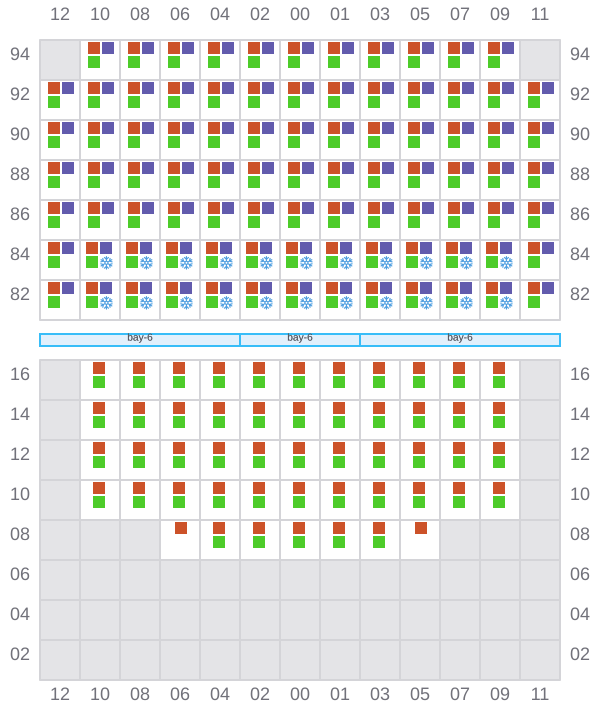 Bay 061 view and slots of SEASPAN EMERALD