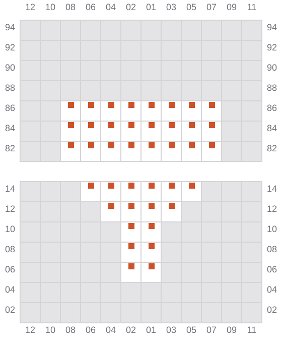 Bay 001 view and slots of AS CARLOTTA