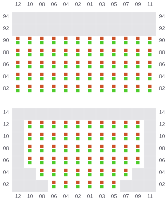 Bay 015 view and slots of AS CARLOTTA