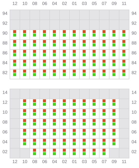 Bay 019 view and slots of AS CARLOTTA