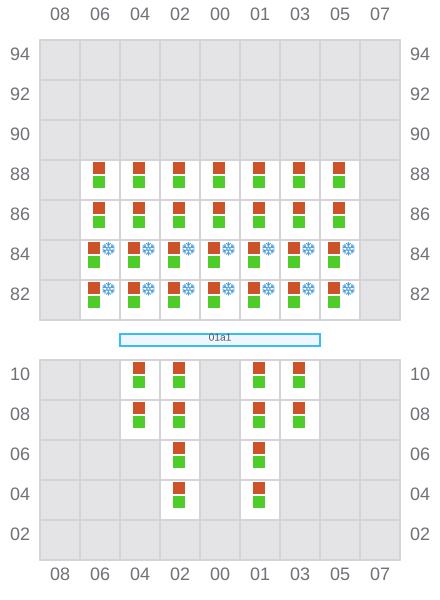 Bay 001 view and slots of CLAIRE A