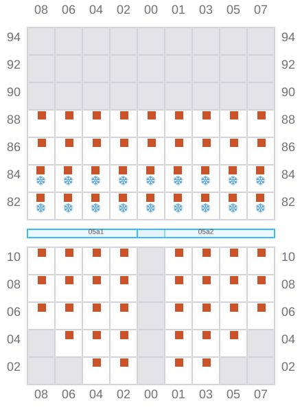 Bay 007 view and slots of CLAIRE A