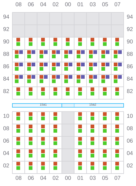Bay 015 view and slots of CLAIRE A
