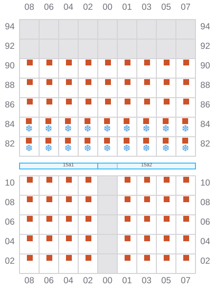 Bay 017 view and slots of CLAIRE A