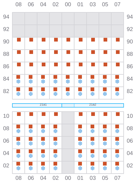 Bay 023 view and slots of CLAIRE A