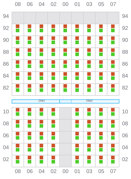 Bay 029 view and slots of CLAIRE A