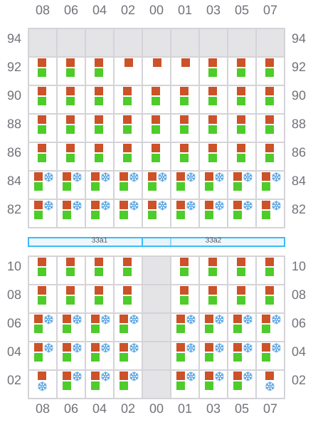 Bay 033 view and slots of CLAIRE A