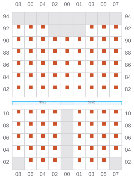 Bay 035 view and slots of CLAIRE A