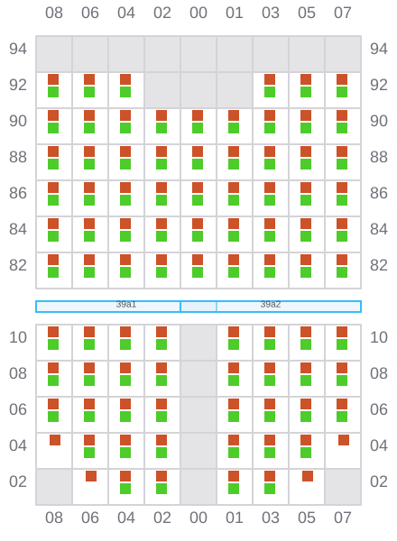 Bay 039 view and slots of CLAIRE A