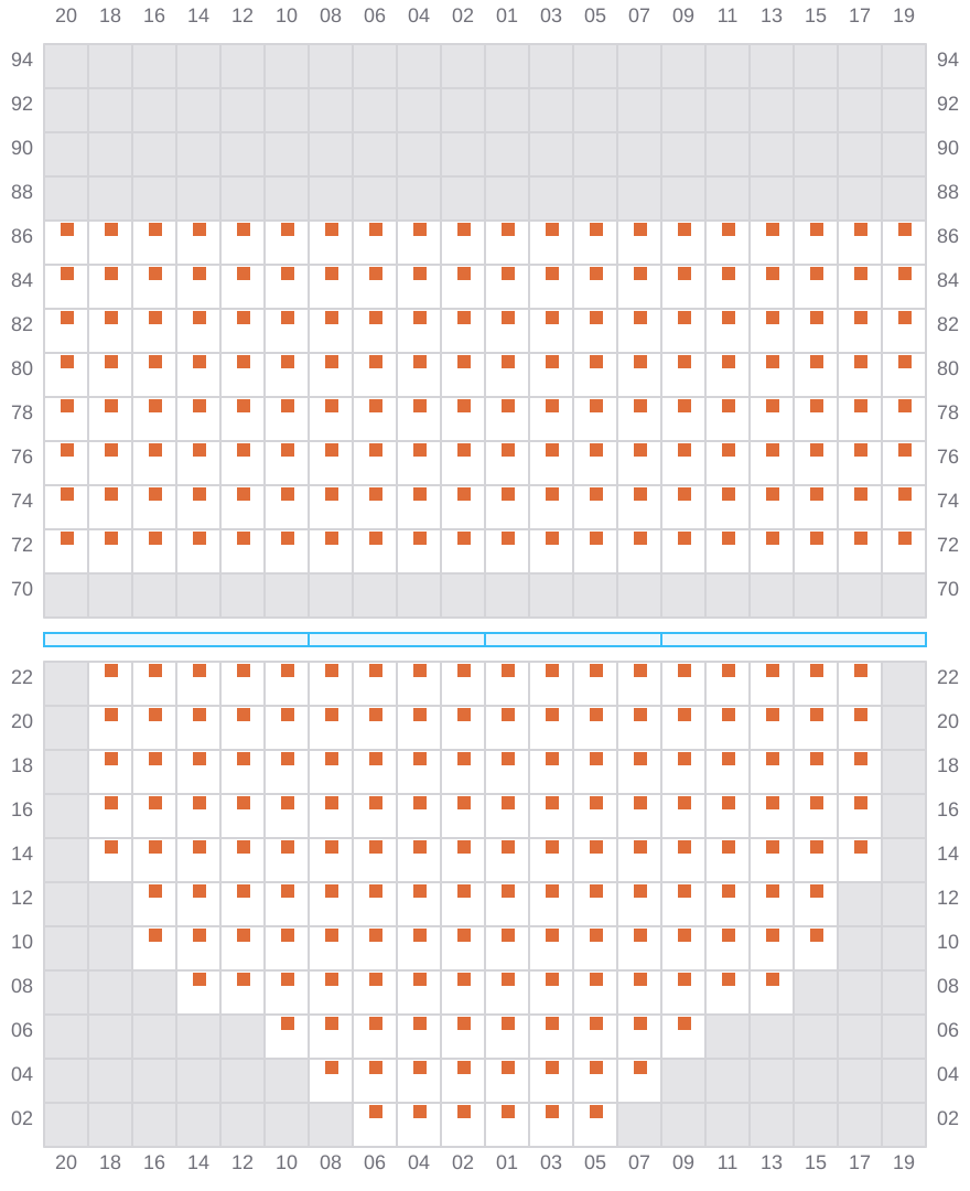 Bay 015 view and slots of CMA CGM MAGELLAN