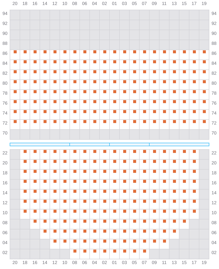 Bay 019 view and slots of CMA CGM MAGELLAN