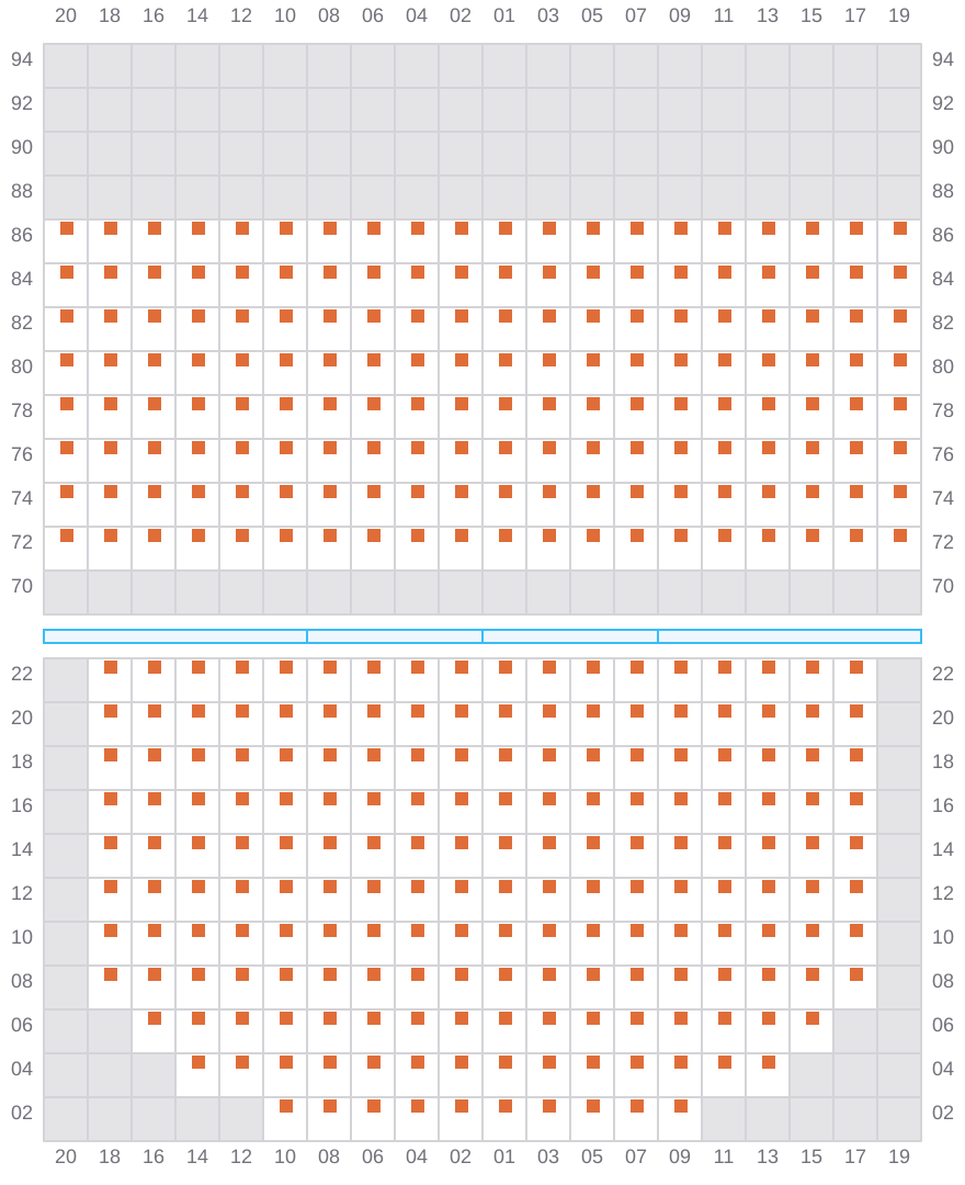 Bay 023 view and slots of CMA CGM MAGELLAN