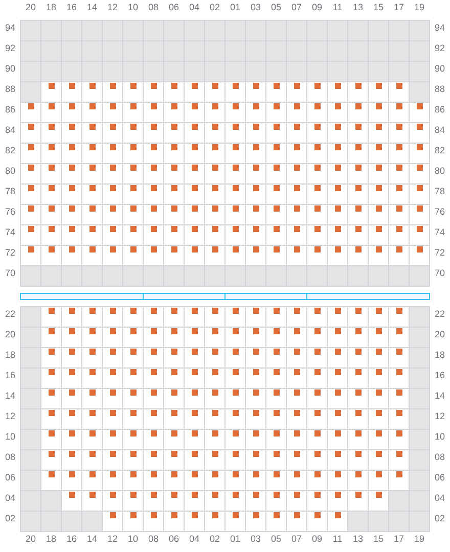 Bay 027 view and slots of CMA CGM MAGELLAN
