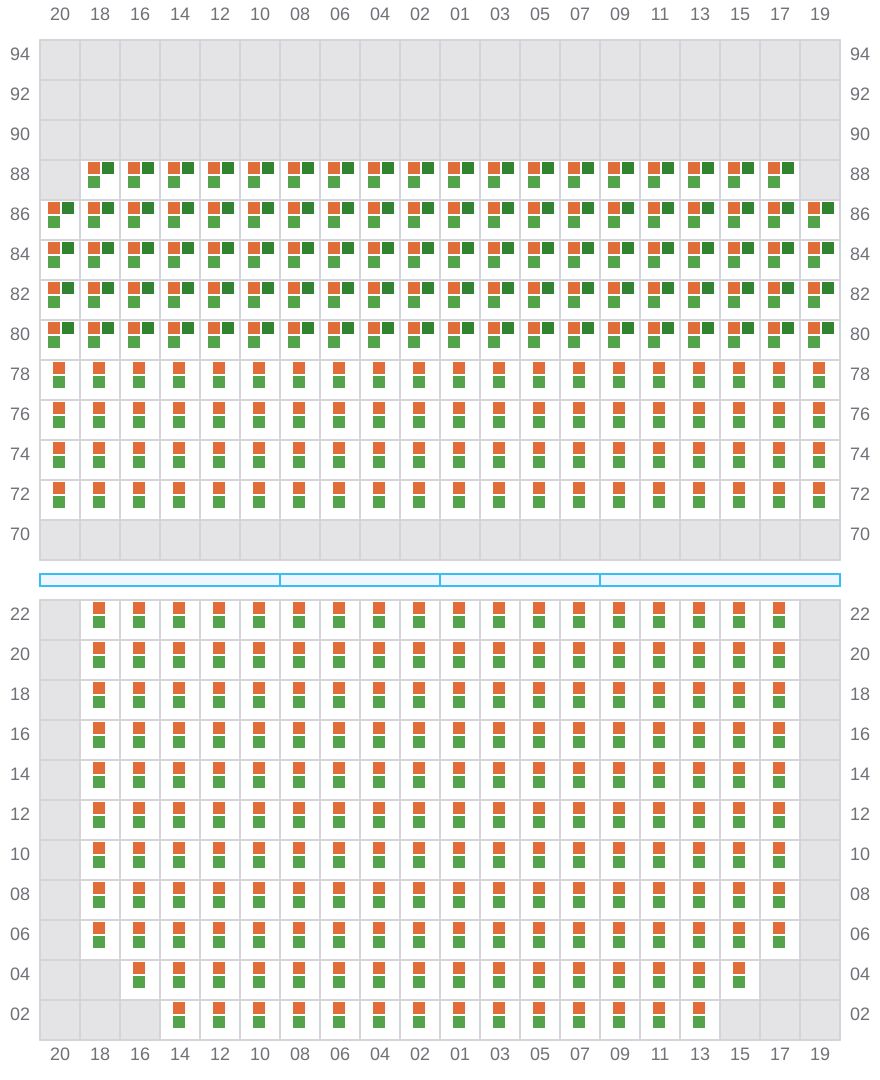 Bay 029 view and slots of CMA CGM MAGELLAN