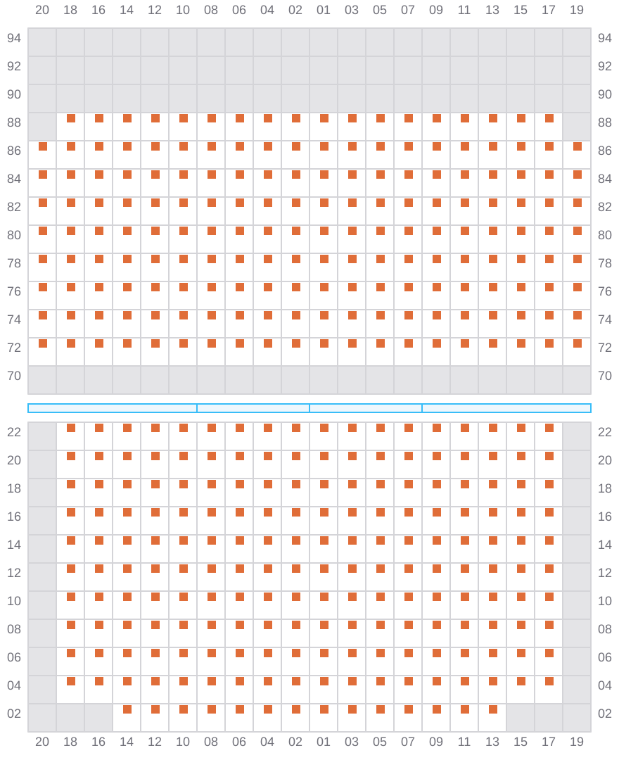 Bay 031 view and slots of CMA CGM MAGELLAN