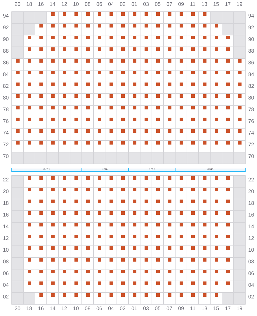 Bay 039 view and slots of CMA CGM MAGELLAN