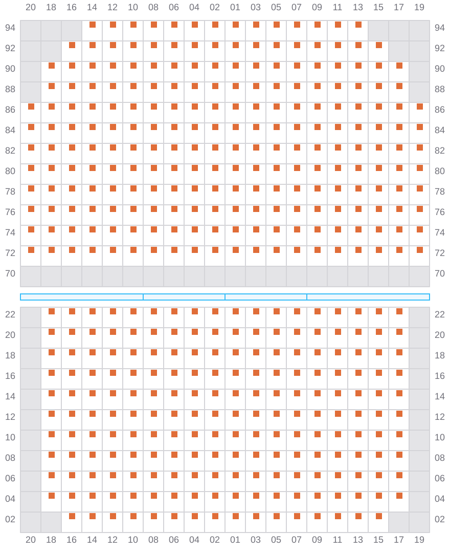 Bay 051 view and slots of CMA CGM MAGELLAN