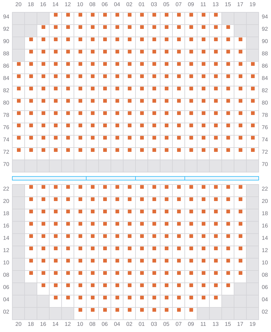 Bay 067 view and slots of CMA CGM MAGELLAN