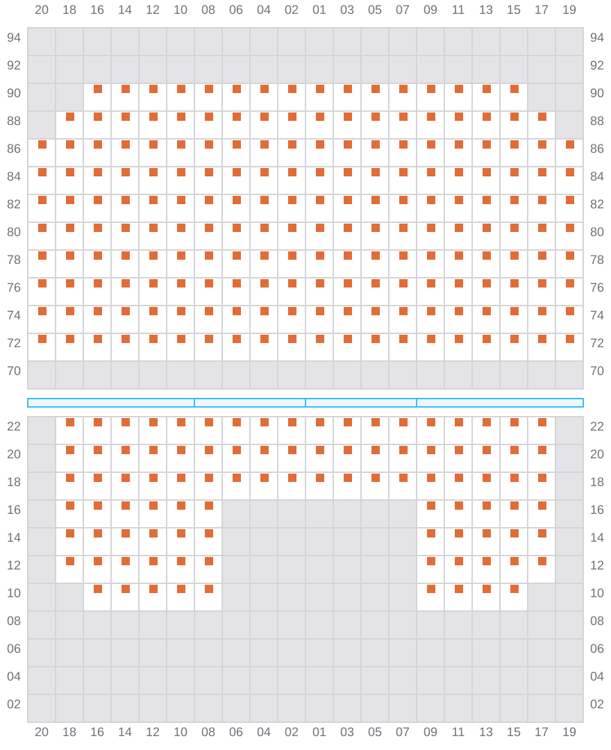 Bay 075 view and slots of CMA CGM MAGELLAN