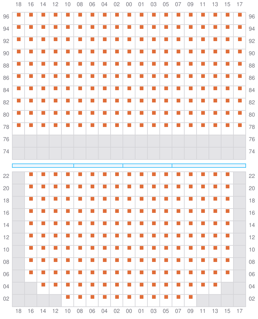 Bay 059 view and slots of COSCO SHIPPING PEONY