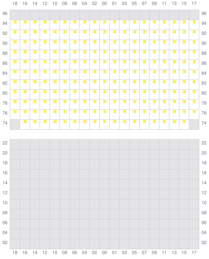 Bay 087 view and slots of COSCO SHIPPING PEONY