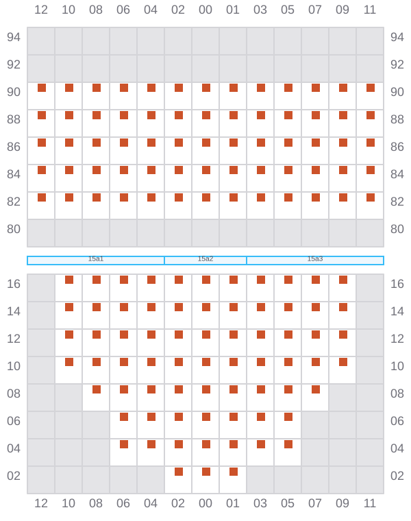 Bay 015 view and slots of CMA CGM GEORGIA