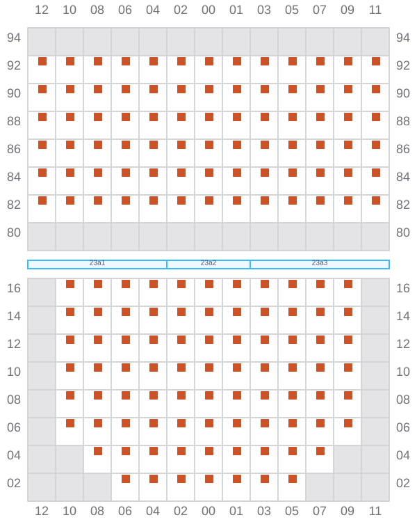 Bay 023 view and slots of CMA CGM GEORGIA