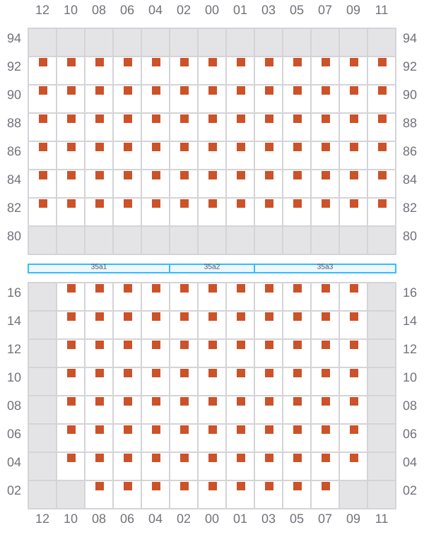 Bay 035 view and slots of CMA CGM GEORGIA