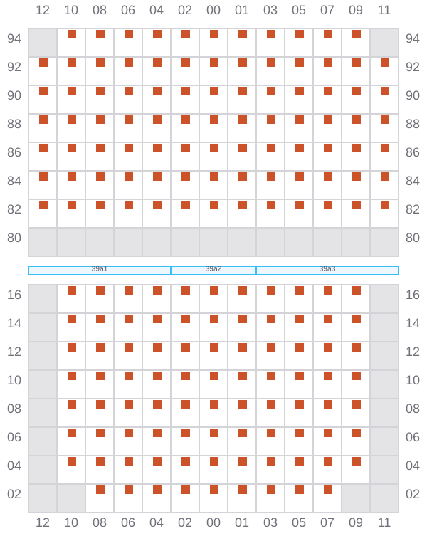 Bay 039 view and slots of CMA CGM GEORGIA