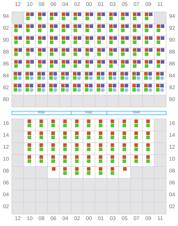 Bay 061 view and slots of CMA CGM GEORGIA