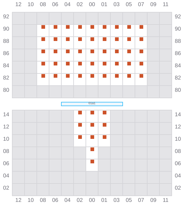 Bay 003 view and slots of CMA CGM ALIAGA